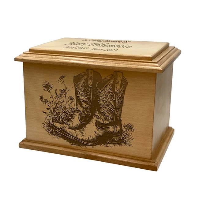 Cowboy Boots Cremation Urn for Adult ashes