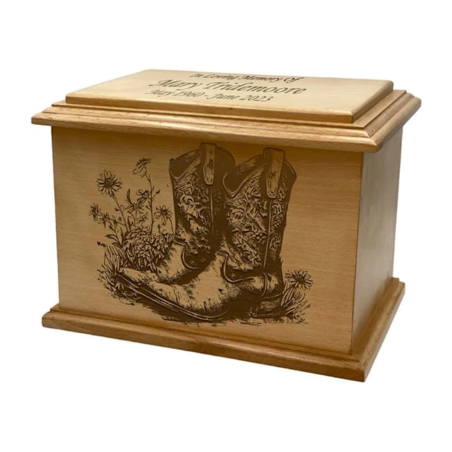Cowboy Boots Cremation Urn for Adult ashes