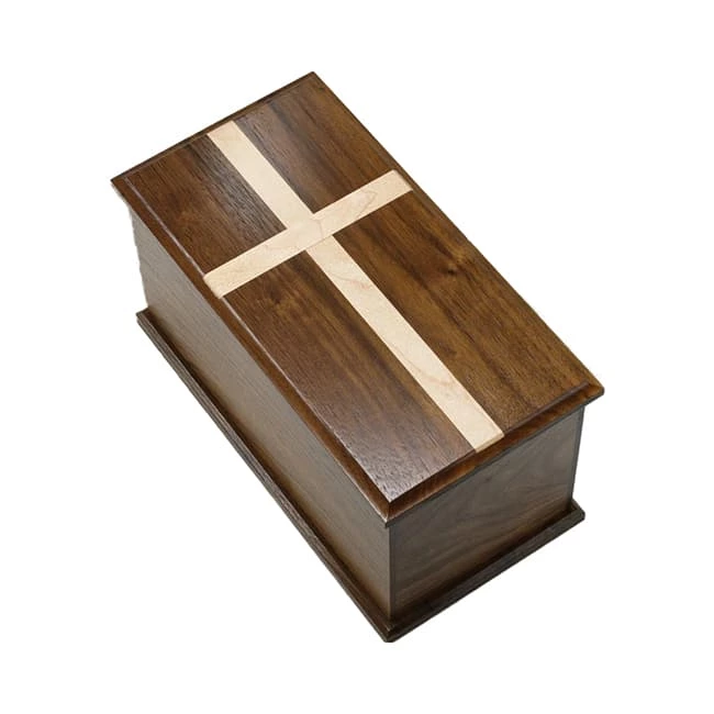 American Style Handcrafted Rectangular Wooden Cremation Urn