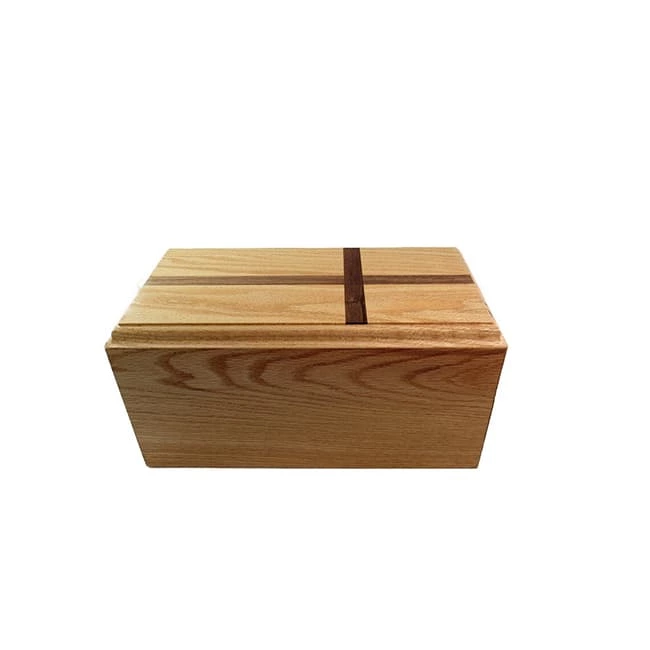 American Style Handcrafted Rectangular Wooden Cremation Urn