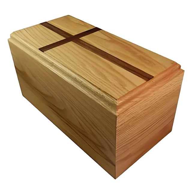 American Style Handcrafted Rectangular Wooden Cremation Urn