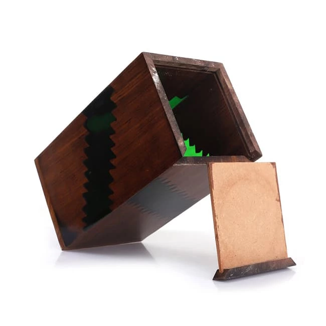 Green Epoxy Inlay Rosewood cremation Urn