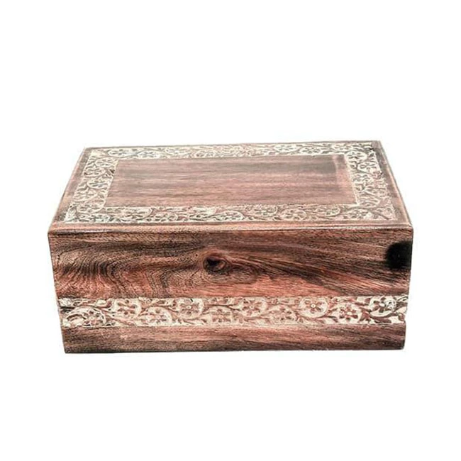 Engraved Wooden Box Funeral Cremation Urns