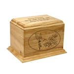 Hummingbird Wood Cremation Urn in Home Decor
