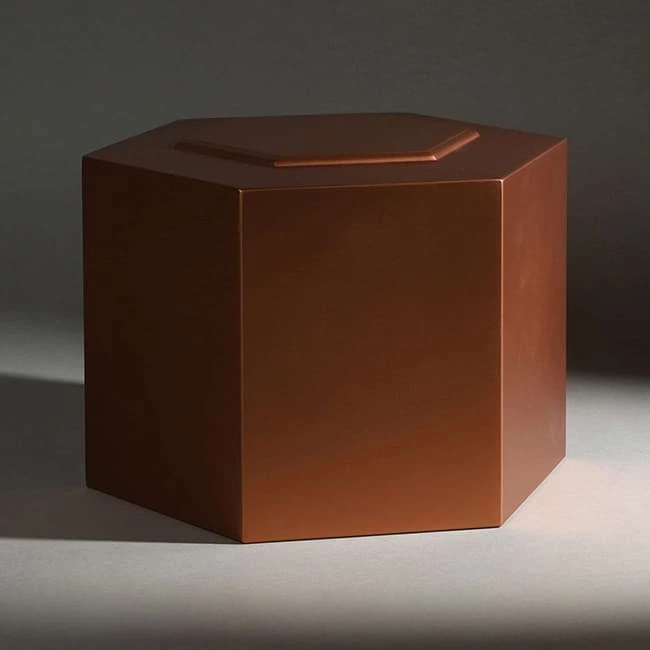 Unique Geometric Copper Laced Funeral Urn for Baby and Pet Ashes