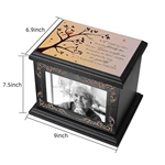 Wooden Cremation Urn with Photo Frame, Memorial Urn for Human Ashes