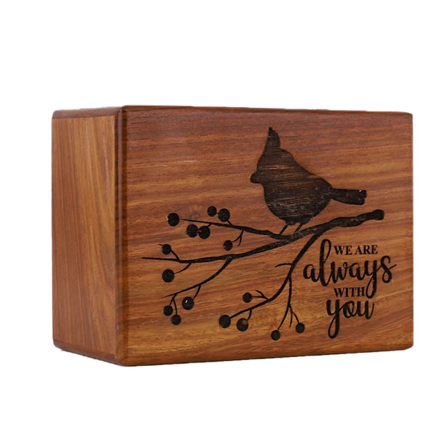 Solid Wooden Urn, Engraved Cremation Urn for Human or Pets