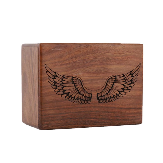 Solid Wooden Urn, Engraved Cremation Urn for Human or Pets