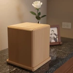 Plain Beech Wood Cremation Urn Minimalist Keepsake Design