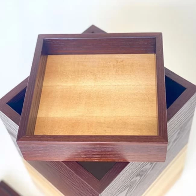 Wooden Cremation Urn with Removable Keepsake Tray