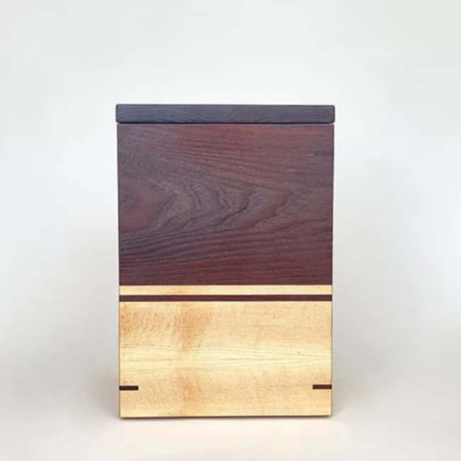 Wooden Cremation Urn with Removable Keepsake Tray