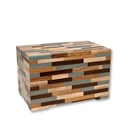 Paulownia Wood Mosaic Design Brown-gray Tone Transition Cremation Urn