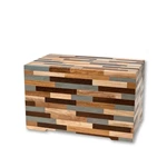 Paulownia Wood Mosaic Design Brown-gray Tone Transition Cremation Urn