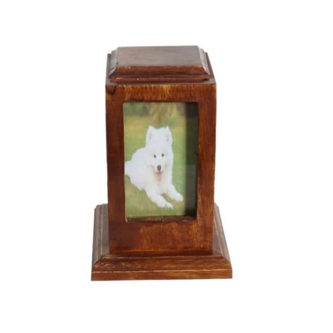 Nature Wood Pet Urn Wooden Dog Urn Frame Design