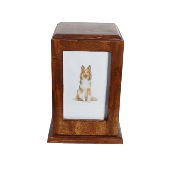 Nature Wood Pet Urn Wooden Dog Urn Frame Design