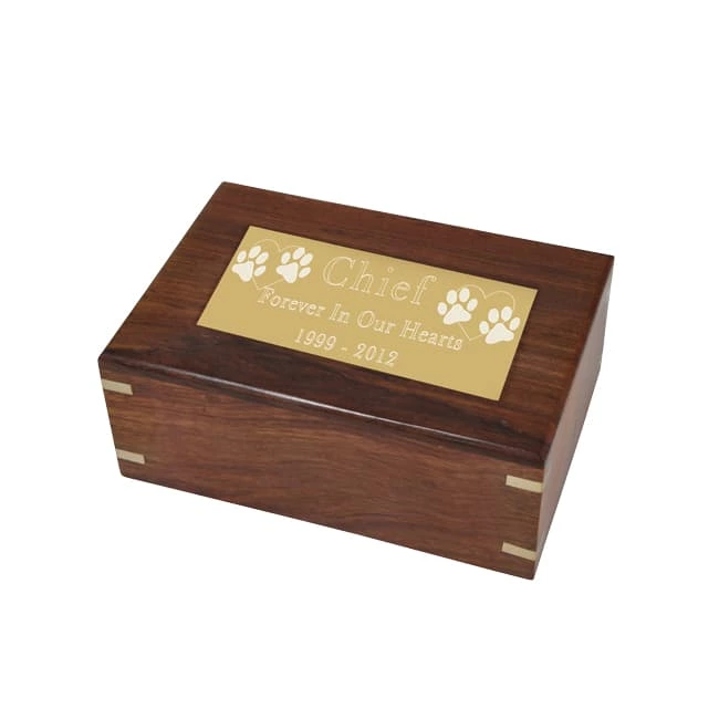 Roswwood Pet Urn with Nameplate Logo, Date, and Lovely Name