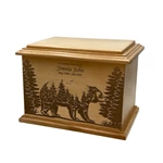 Bear Cremation Wooden Funeral Urn