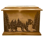 Bear Cremation Wooden Funeral Urn