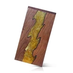 Burial Urns Wood Urn Box and Gold River Epoxy Resin