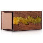 Burial Urns Wood Urn Box and Gold River Epoxy Resin