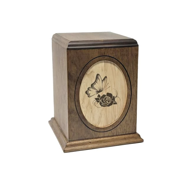 Solid Wood Butterfly Cremation Urn