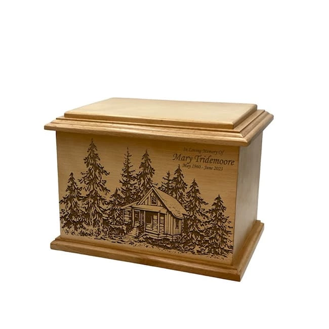 Cabin in the Woods Pattern Funeral Urn for Ashes