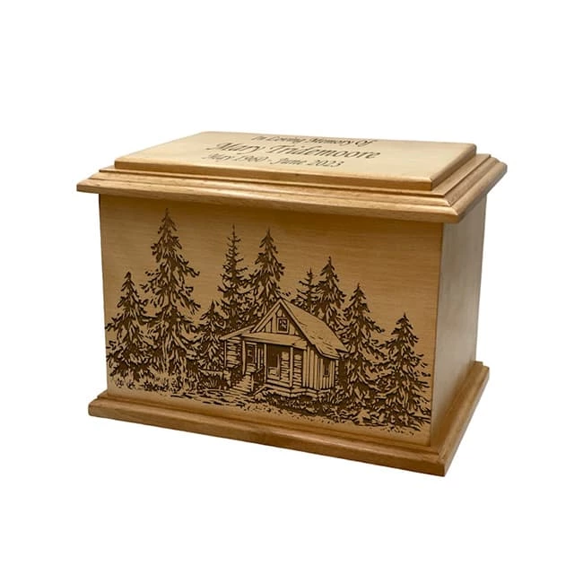Cabin in the Woods Pattern Funeral Urn for Ashes