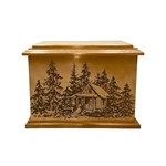 Cabin in the Woods Pattern Funeral Urn for Ashes