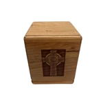 Engraved Celtic Knotwork Cross Wooden Urn Box