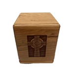 Engraved Celtic Knotwork Cross Wooden Urn Box