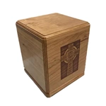 Engraved Celtic Knotwork Cross Wooden Urn Box