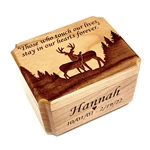 Memorial Deer Wooden Cremation Urn only 1.3 kg
