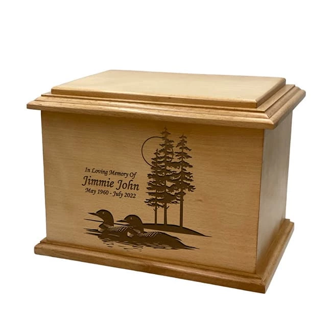 Duck Pond Cremation Wood Urn
