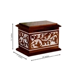 Hand-carved Floral Pattern Rosewood Cremation Urn
