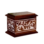 Hand-carved Floral Pattern Rosewood Cremation Urn