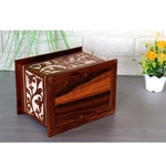 Hand-carved Floral Pattern Rosewood Cremation Urn