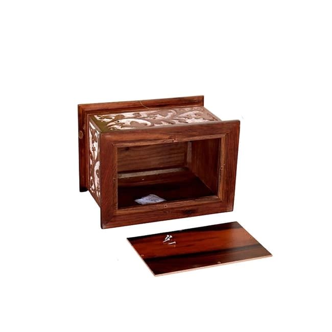 Hand-carved Floral Pattern Rosewood Cremation Urn