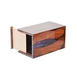 Epoxy Resin Funeral Wood Urn Box with  branch River Pattern