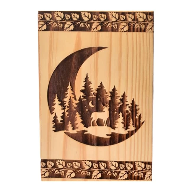 Handcrafted Pinewood Urn with Life of Tree