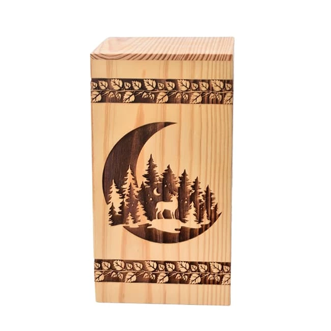 Handcrafted Pinewood Urn with Life of Tree