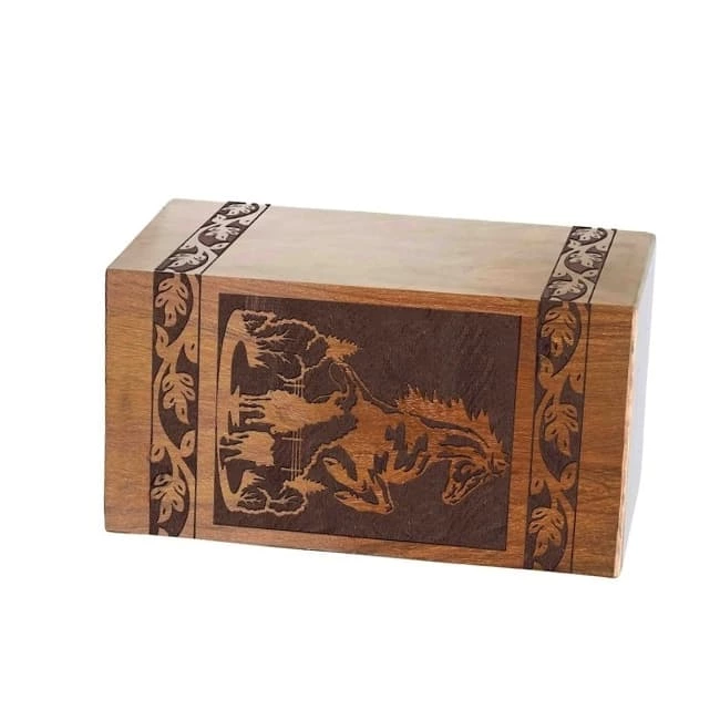 Cowboy Riding Horse Pattern Cremation Urn
