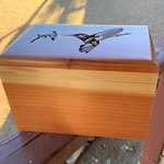 Roseood Cremation Urn Engraved Humming Bird