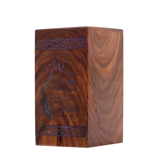 Peace Bird Pattern Wooden Urn for Ashes