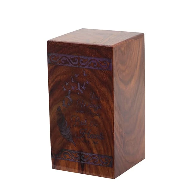 Peace Bird Pattern Wooden Urn for Ashes