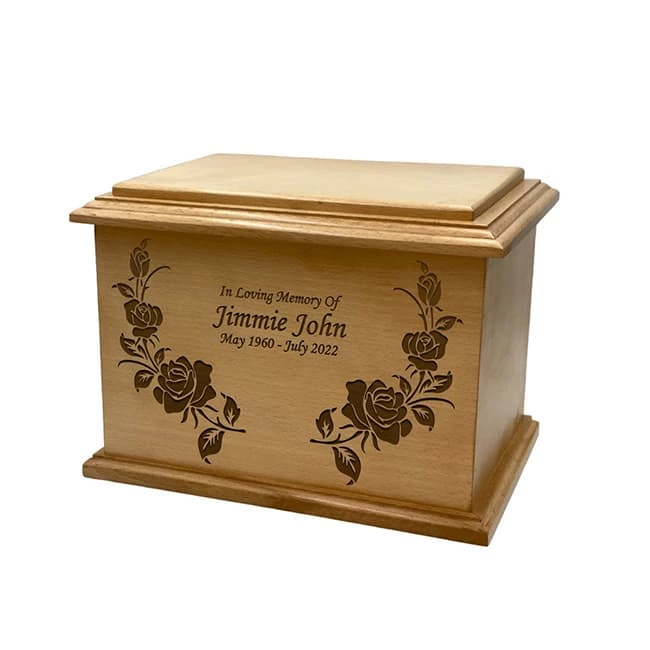 Rose Vine and Floral Pattern Cremation Urn Box