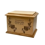 Rose Vine and Floral Pattern Cremation Urn Box