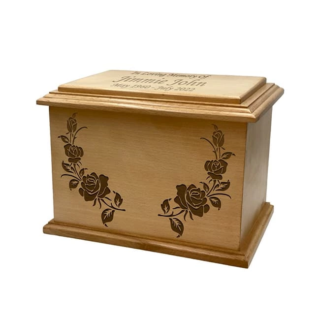 Rose Vine and Floral Pattern Cremation Urn Box