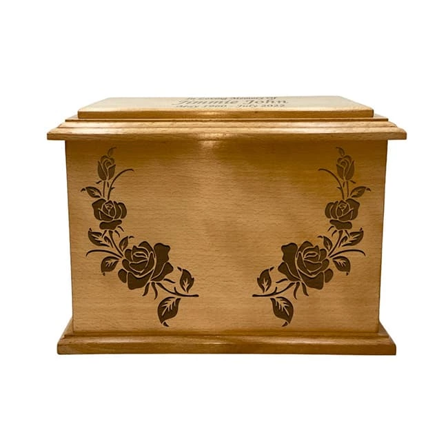 Rose Vine and Floral Pattern Cremation Urn Box