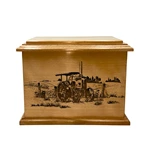 Engraving Wooden Tractor Farm Cremation Urn