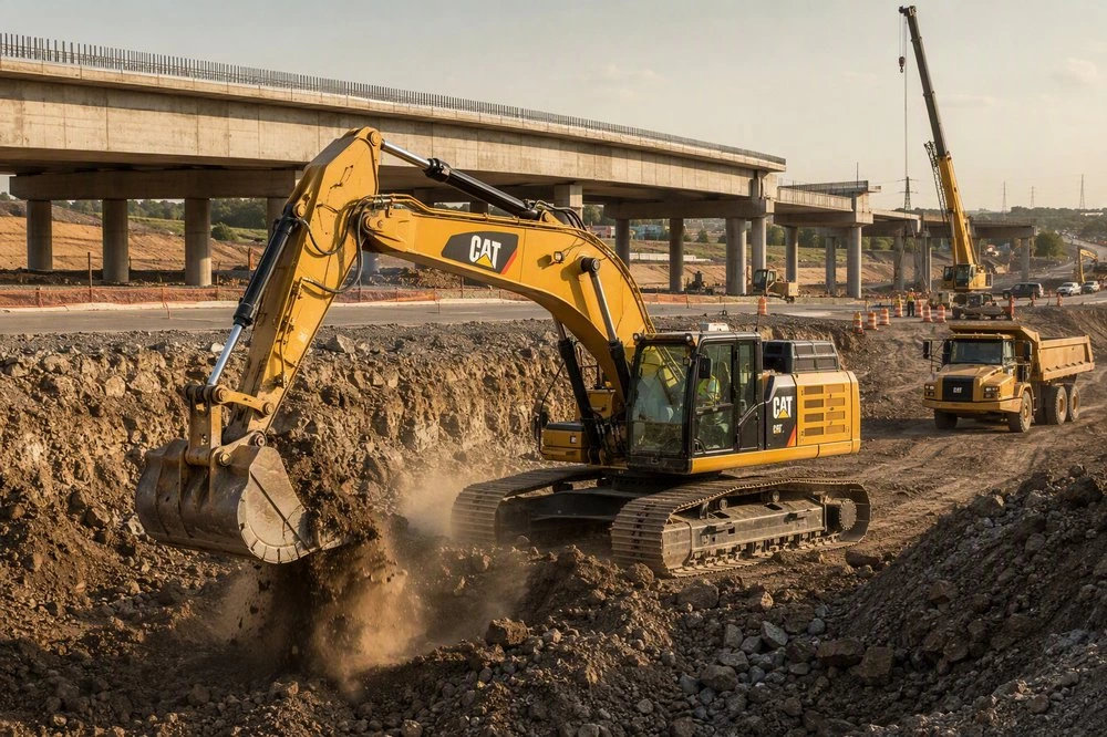 Excavator Engine Retrofit for Infrastructure Project